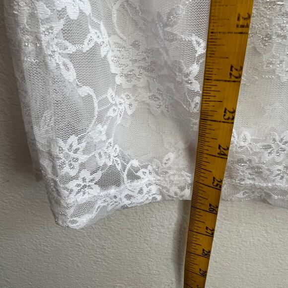 White Lace Top Y2K 2000s Coquette‎ Balletcore Fairycore Small - Picture 6 of 7